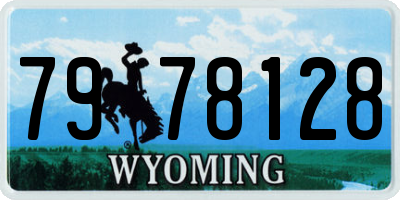WY license plate 7978128