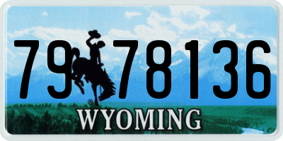 WY license plate 7978136
