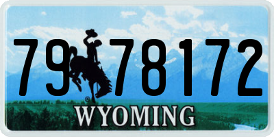 WY license plate 7978172