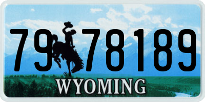 WY license plate 7978189