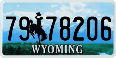 WY license plate 7978206