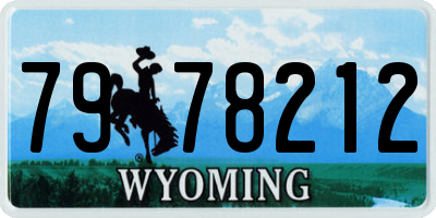 WY license plate 7978212