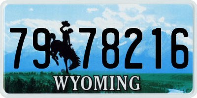 WY license plate 7978216