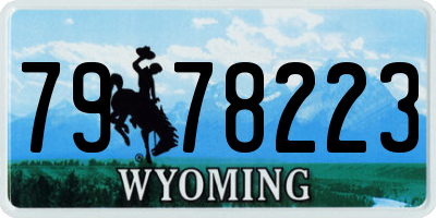 WY license plate 7978223