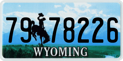 WY license plate 7978226