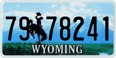 WY license plate 7978241