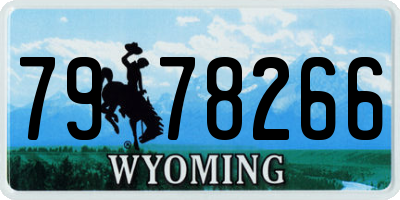 WY license plate 7978266