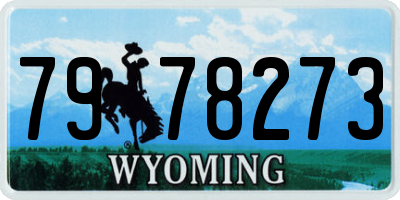WY license plate 7978273