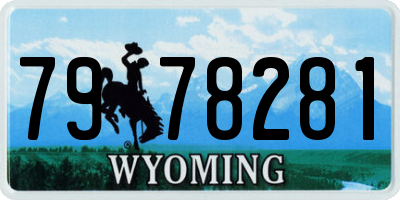 WY license plate 7978281