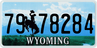 WY license plate 7978284