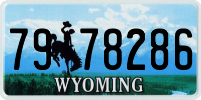 WY license plate 7978286