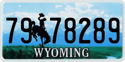 WY license plate 7978289