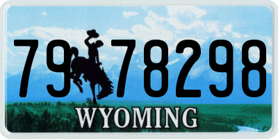 WY license plate 7978298