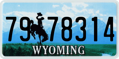WY license plate 7978314