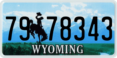 WY license plate 7978343