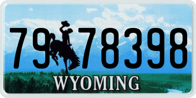 WY license plate 7978398