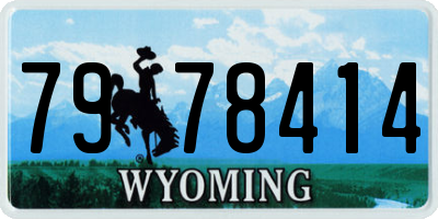 WY license plate 7978414