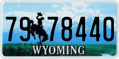 WY license plate 7978440