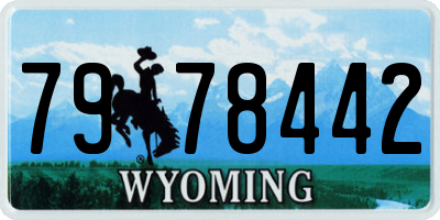 WY license plate 7978442
