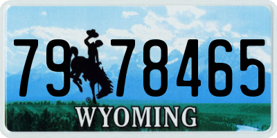 WY license plate 7978465