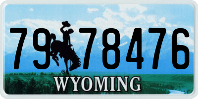 WY license plate 7978476