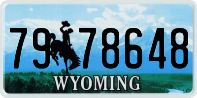 WY license plate 7978648