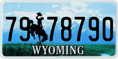 WY license plate 7978790
