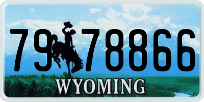 WY license plate 7978866