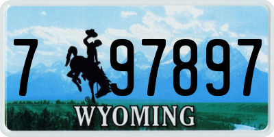 WY license plate 797897