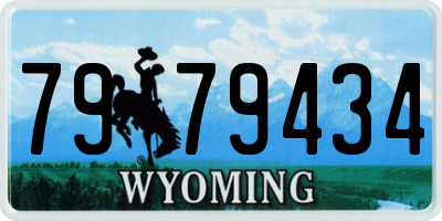 WY license plate 7979434