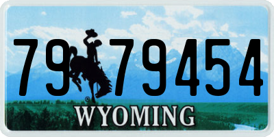 WY license plate 7979454