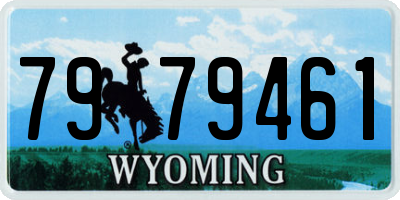 WY license plate 7979461