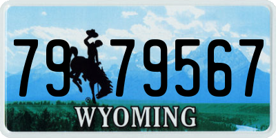 WY license plate 7979567
