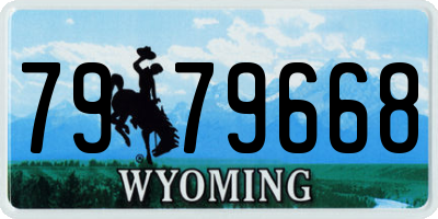 WY license plate 7979668