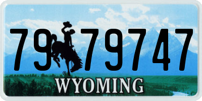 WY license plate 7979747