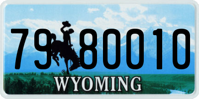 WY license plate 7980010