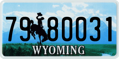 WY license plate 7980031