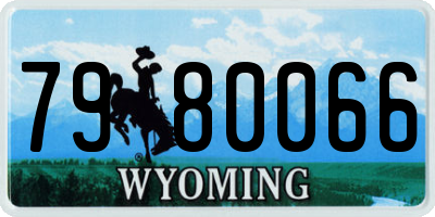 WY license plate 7980066