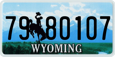 WY license plate 7980107