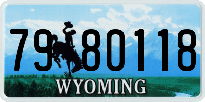 WY license plate 7980118