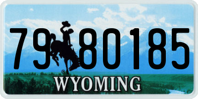 WY license plate 7980185