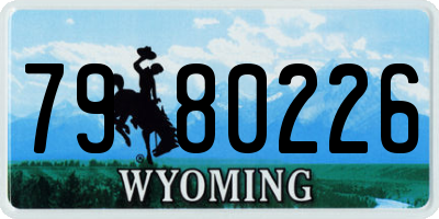 WY license plate 7980226