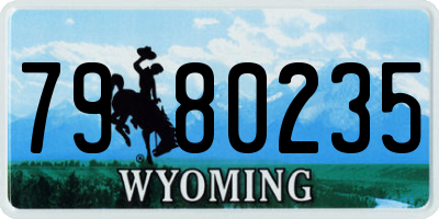 WY license plate 7980235