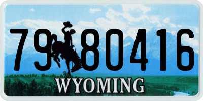 WY license plate 7980416