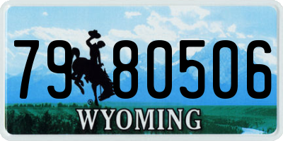 WY license plate 7980506