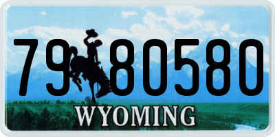 WY license plate 7980580