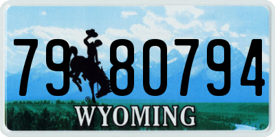 WY license plate 7980794