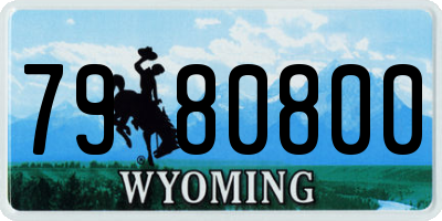 WY license plate 7980800