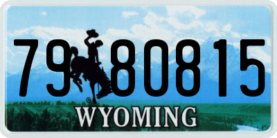 WY license plate 7980815