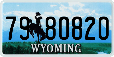 WY license plate 7980820